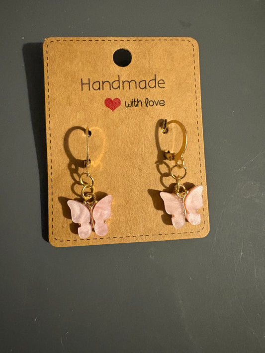 Handmade Huggie butterfly earrings